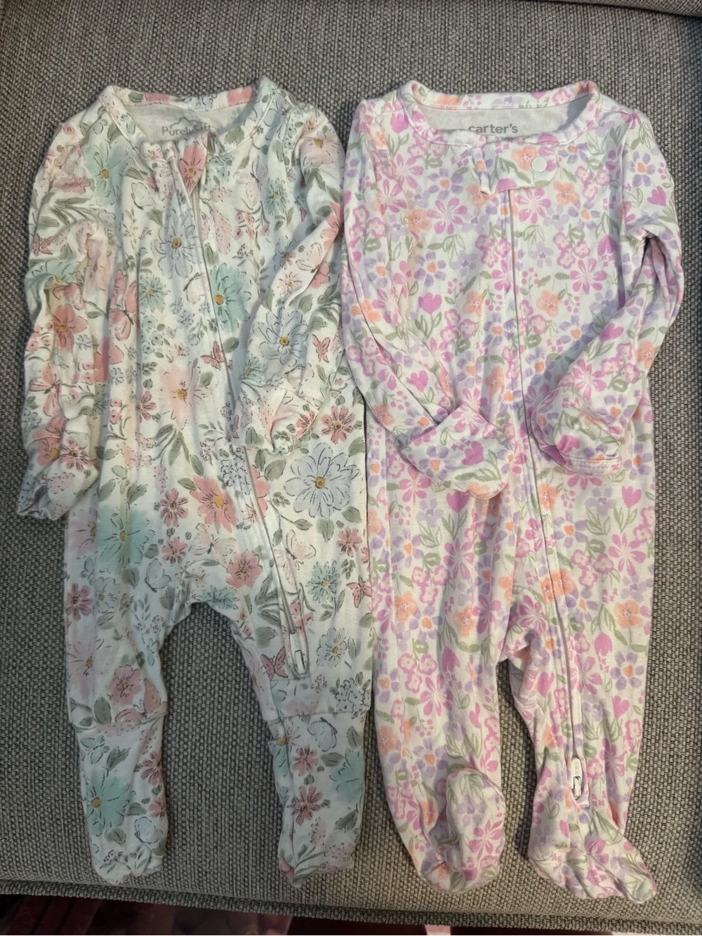 Carter's Pastel Floral Pajama Bundle - newborn